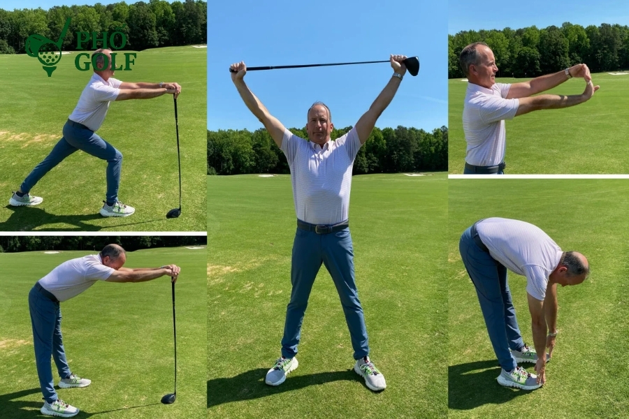 Chấn thương khi swing gậy sắt, nguyên nhân và cách phòng tránh Golfer dễ chấn thương nếu bỏ qua khởi động và giãn cơ trước, sau khi chơi