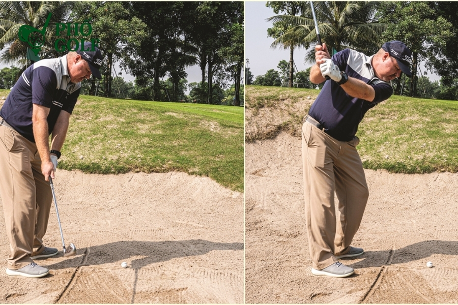 Hướng dẫn toàn tập kỹ thuật đánh cát golf cho người mới Golfer thực hiện cú đánh cát (bunker shot) để đưa bóng ra khỏi vùng cát gần green