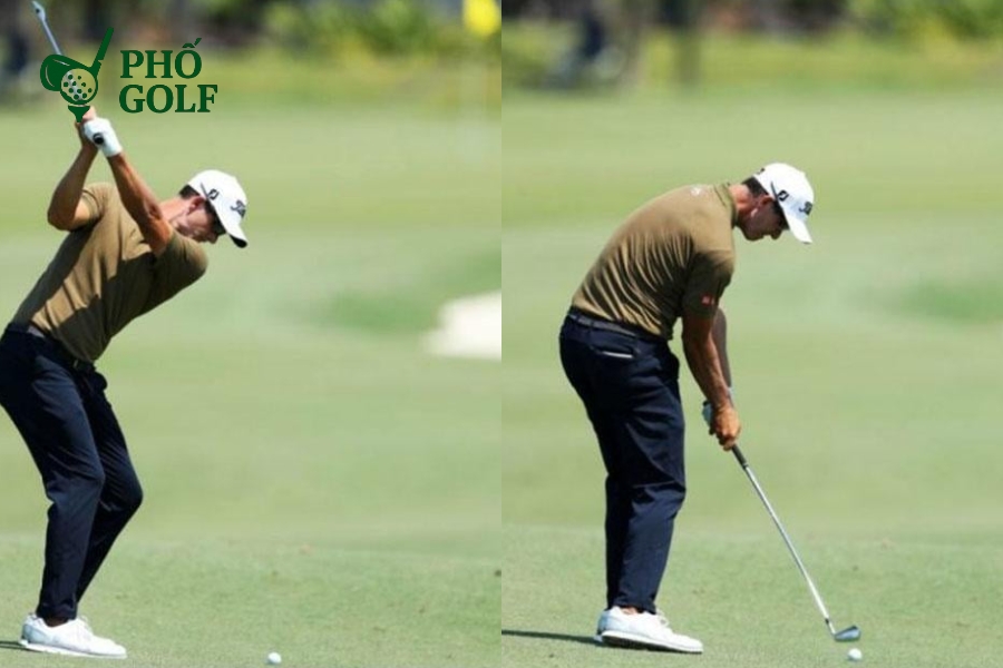 Chấn thương khi swing gậy sắt, nguyên nhân và cách phòng tránh Kỹ thuật backswing golf với vai xoay hoàn toàn và cánh tay trái giữ thẳng