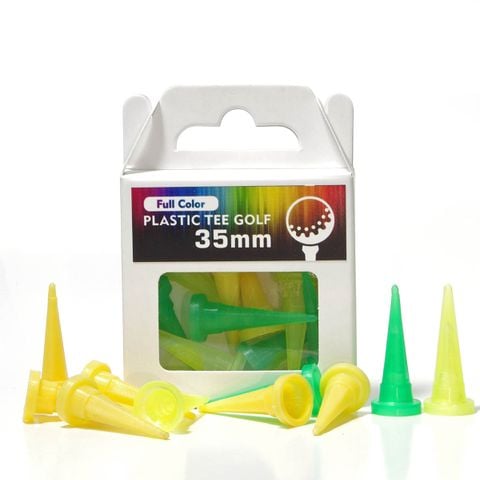 Hộp 10 tee nhựa dài 35mm nhiều màu