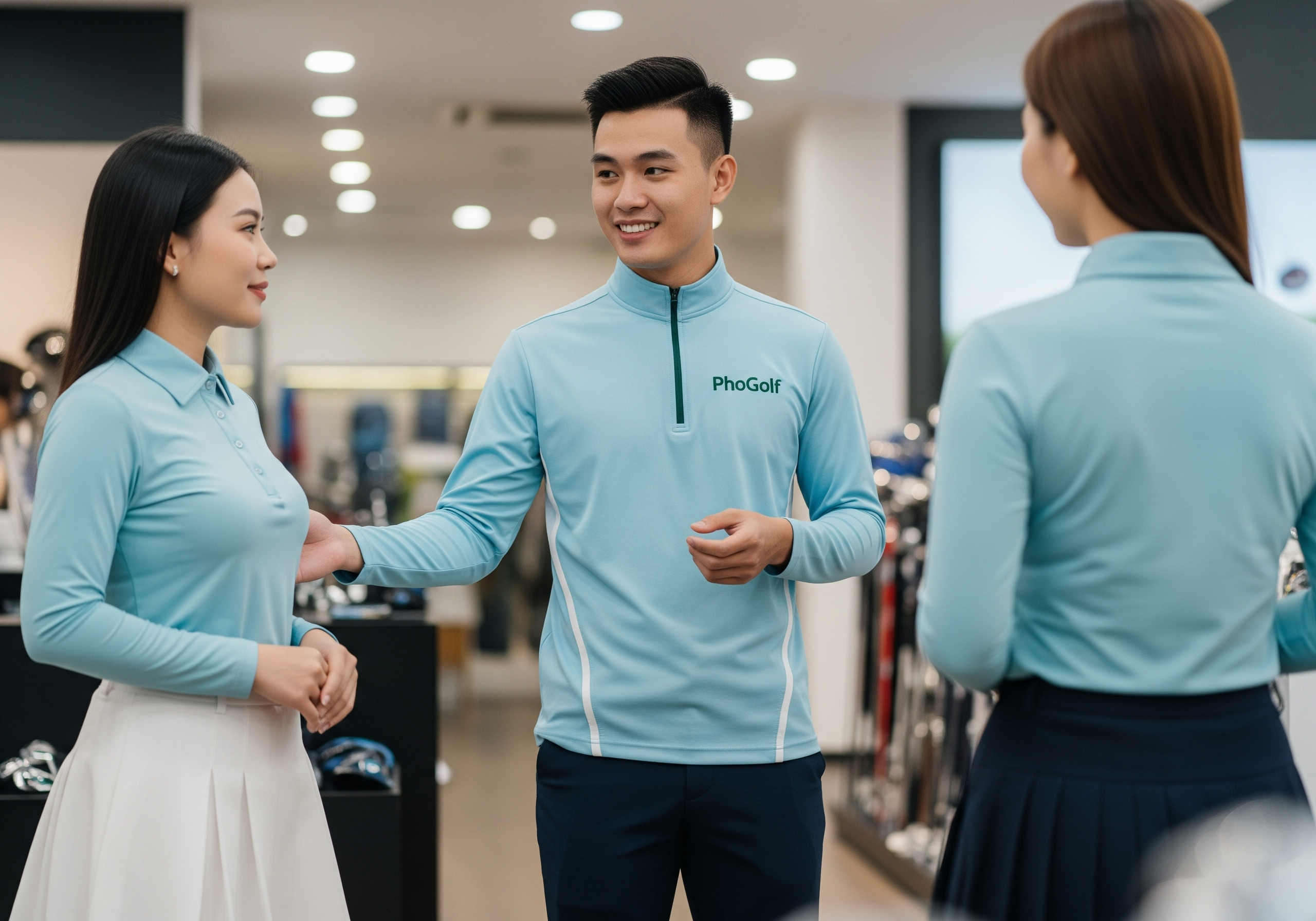 Khách hàng được hướng dẫn kỹ thuật tại PhốGolf